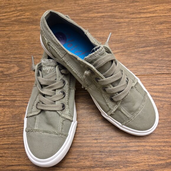 BLOWFISH Malibu Women's Fabric Upper Laced Up Sneakers - Khaki Green - Size 8.5M - Picture 9 of 16